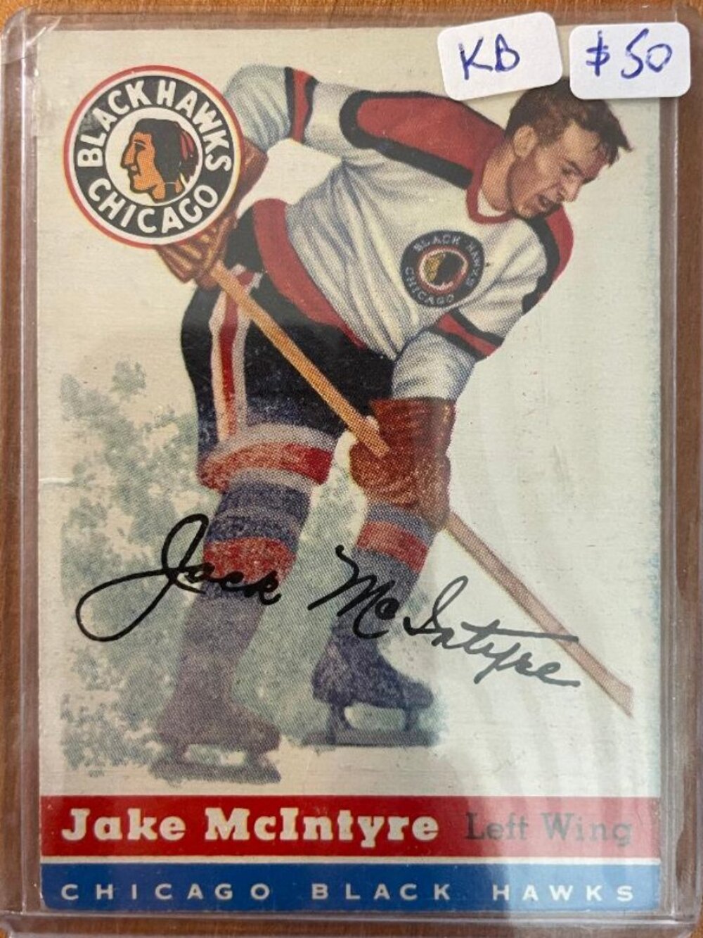1954-55 Topps #43 Jack McIntyre Chicago Blackhawks